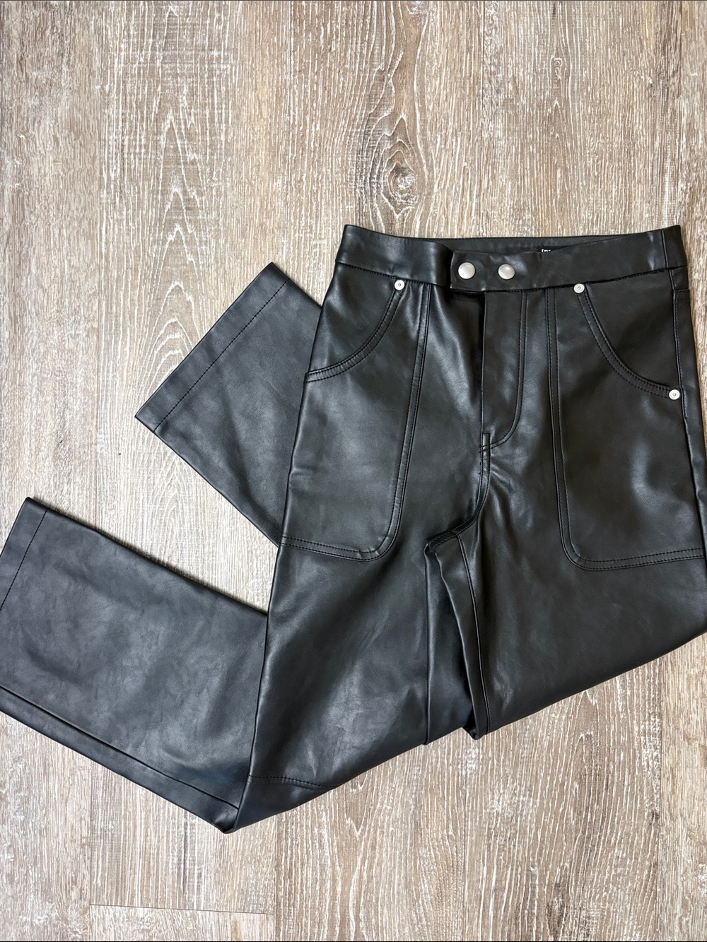 Blank NYC Black Faux Leather The Baxter Pants